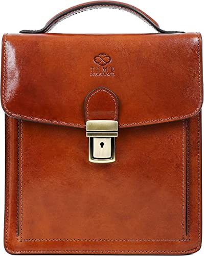 Men's Leather Small Briefcase Crossbody Bag — Time Resistant